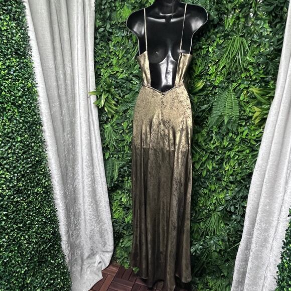 RITA ORA X PRIMARK Dress Women 4 Gold Bohemian Flowy Formal Open Back 2668‎ - Picture 7 of 8